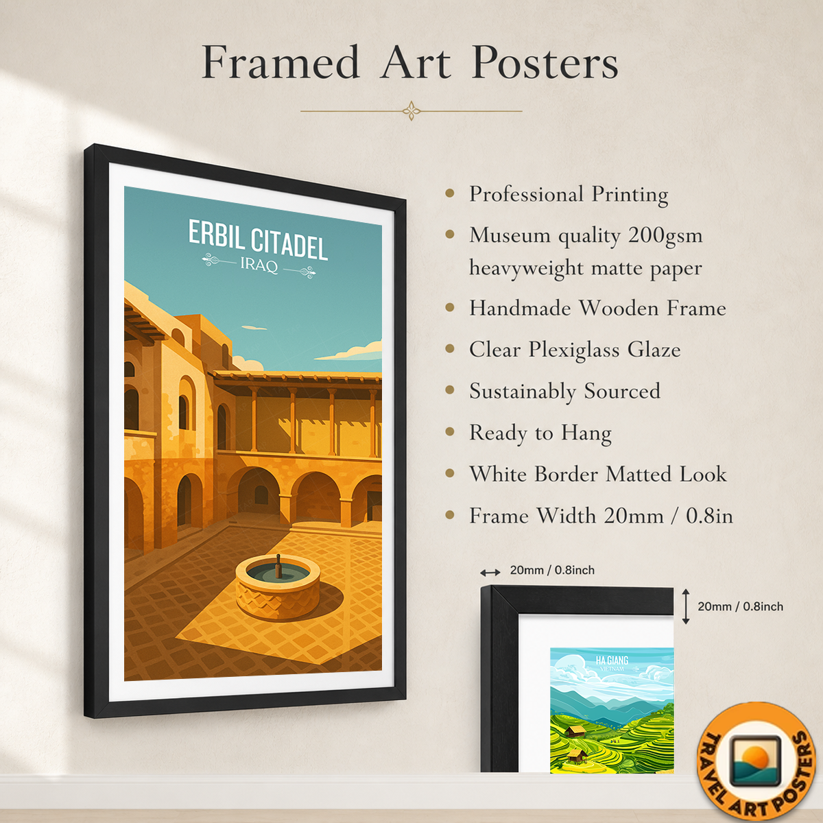 Erbil Citadel - Iraq - Travel Art Wall Deco Poster - Art Print - Travel Art Poster