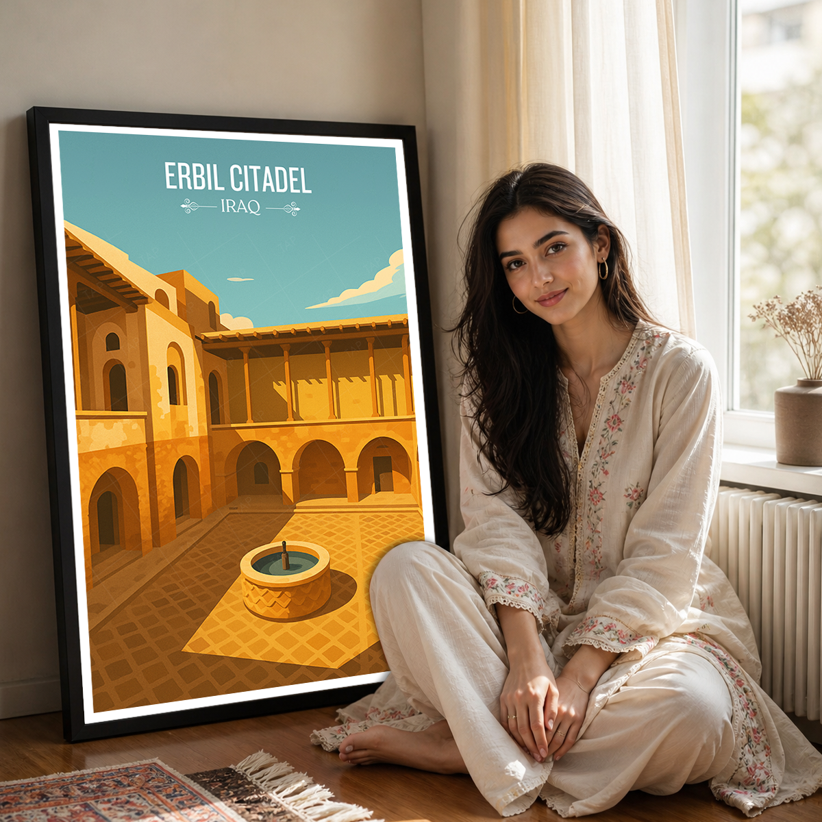 Erbil Citadel - Iraq - Travel Art Wall Deco Poster - Art Print - Travel Art Poster