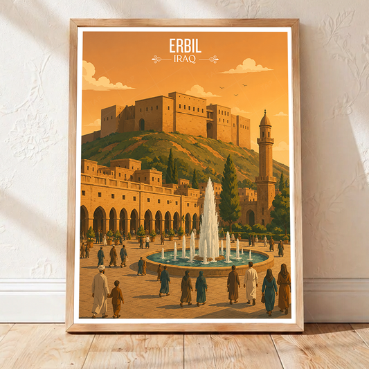 Erbil - Iraq - Travel Art Wall Deco Poster - Art Print - Travel Art Poster