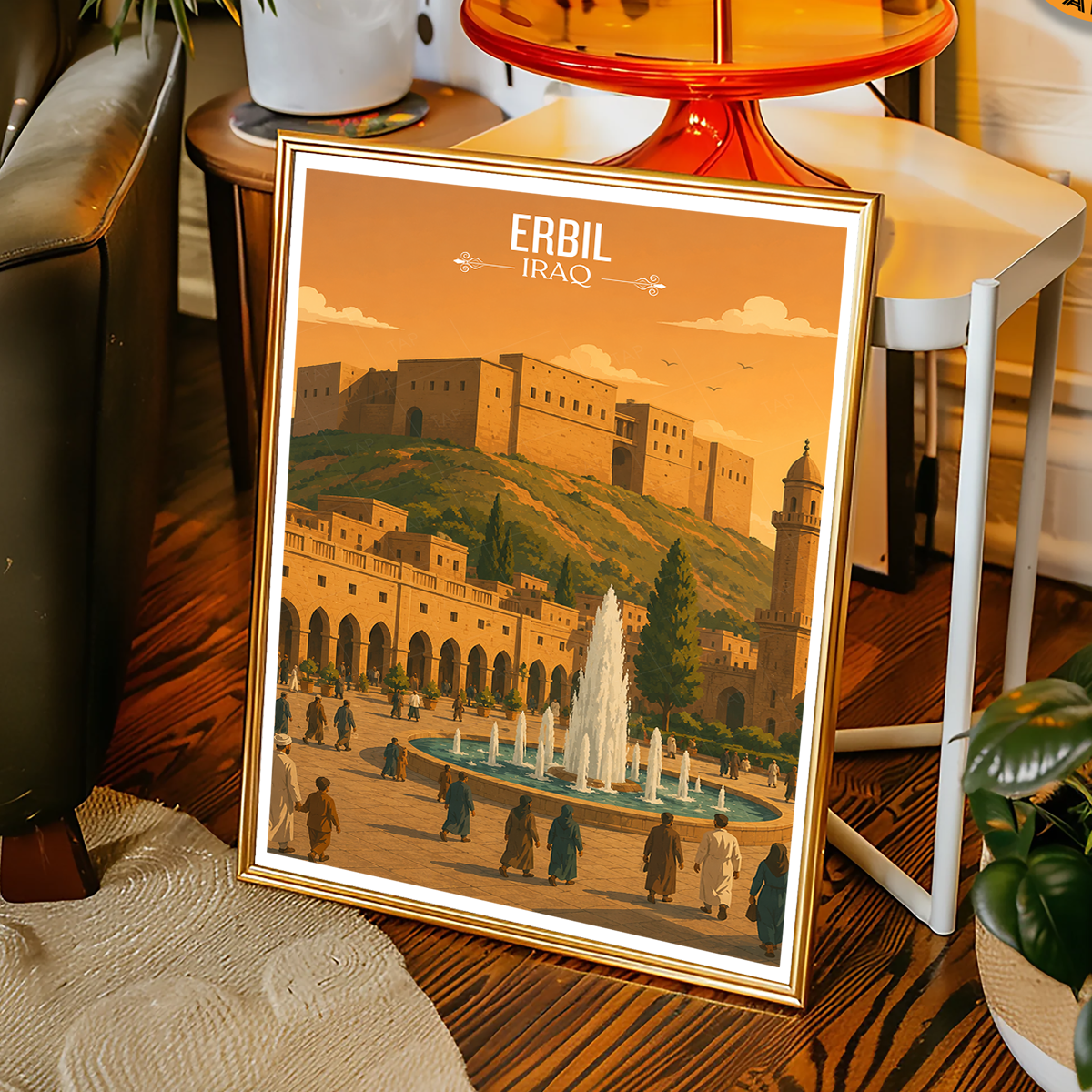 Erbil - Iraq - Travel Art Wall Deco Poster - Art Print - Travel Art Poster