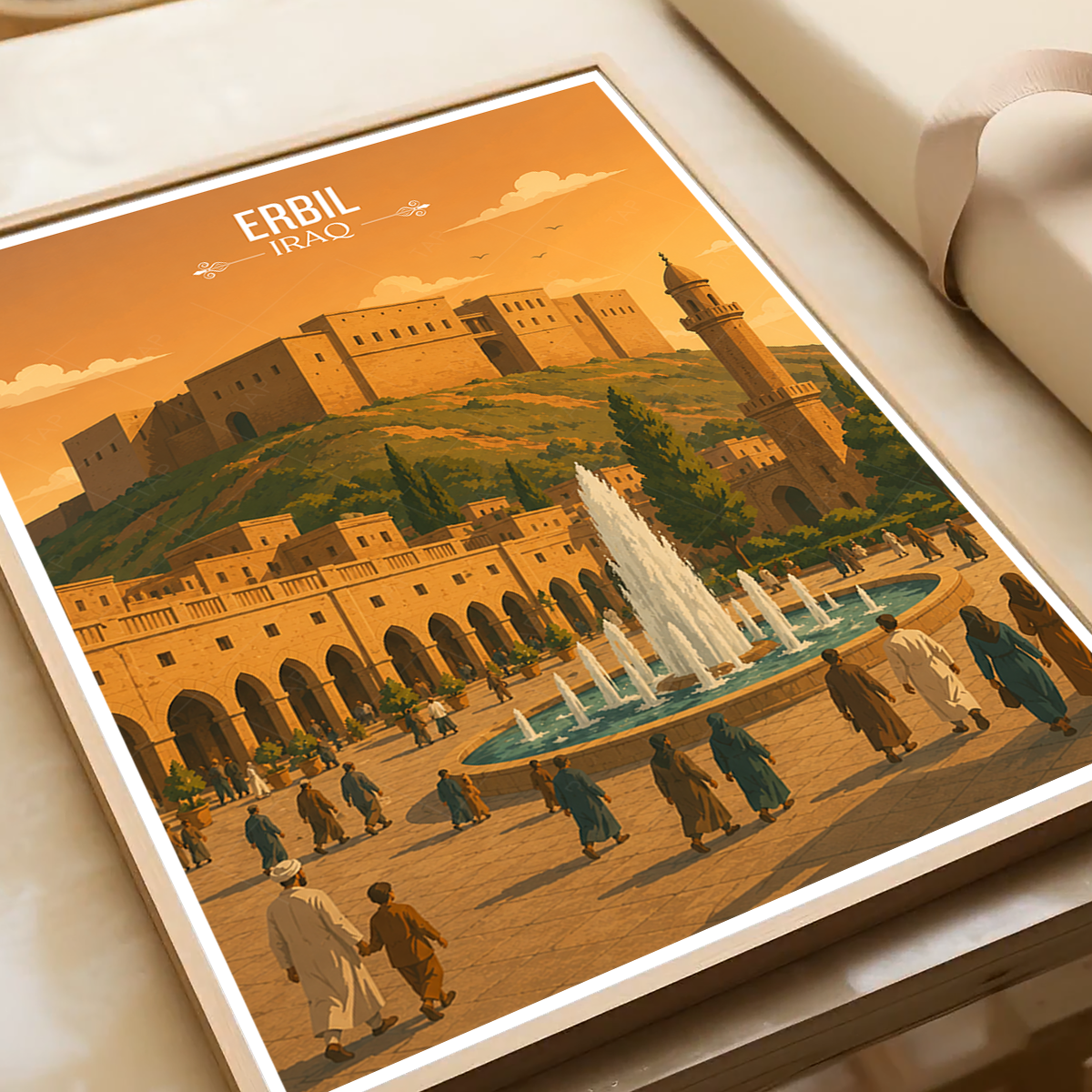 Erbil - Iraq - Travel Art Wall Deco Poster - Art Print - Travel Art Poster