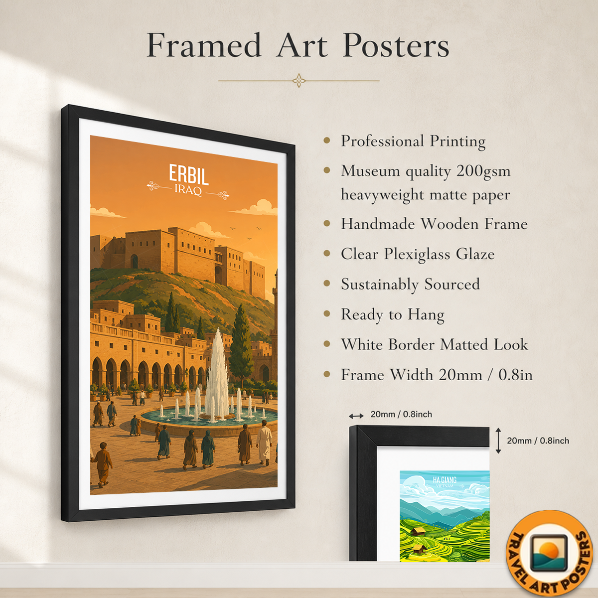 Erbil - Iraq - Travel Art Wall Deco Poster - Art Print - Travel Art Poster