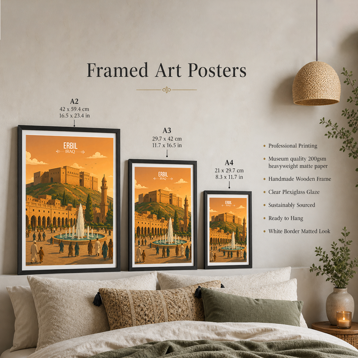 Erbil - Iraq - Travel Art Wall Deco Poster - Art Print - Travel Art Poster