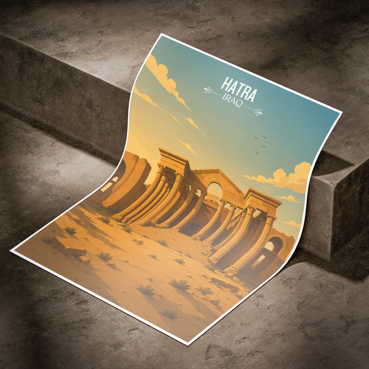 Hatra - Iraq - Travel Art Wall Deco Poster - Art Print - Travel Art Poster