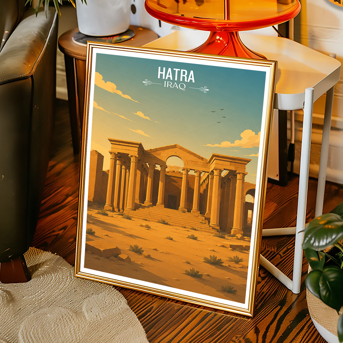 Hatra - Iraq - Travel Art Wall Deco Poster - Art Print - Travel Art Poster