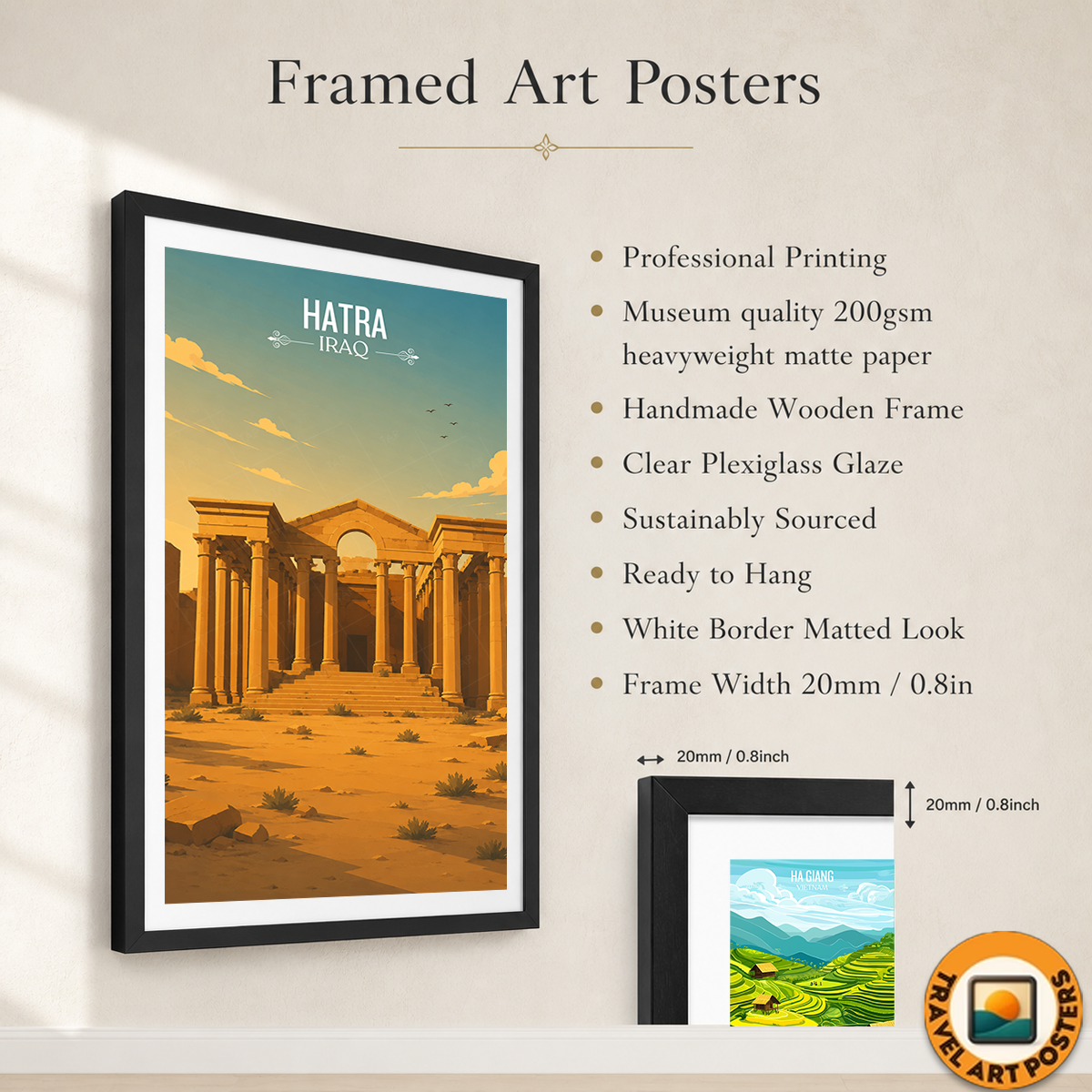 Hatra - Iraq - Travel Art Wall Deco Poster - Art Print - Travel Art Poster