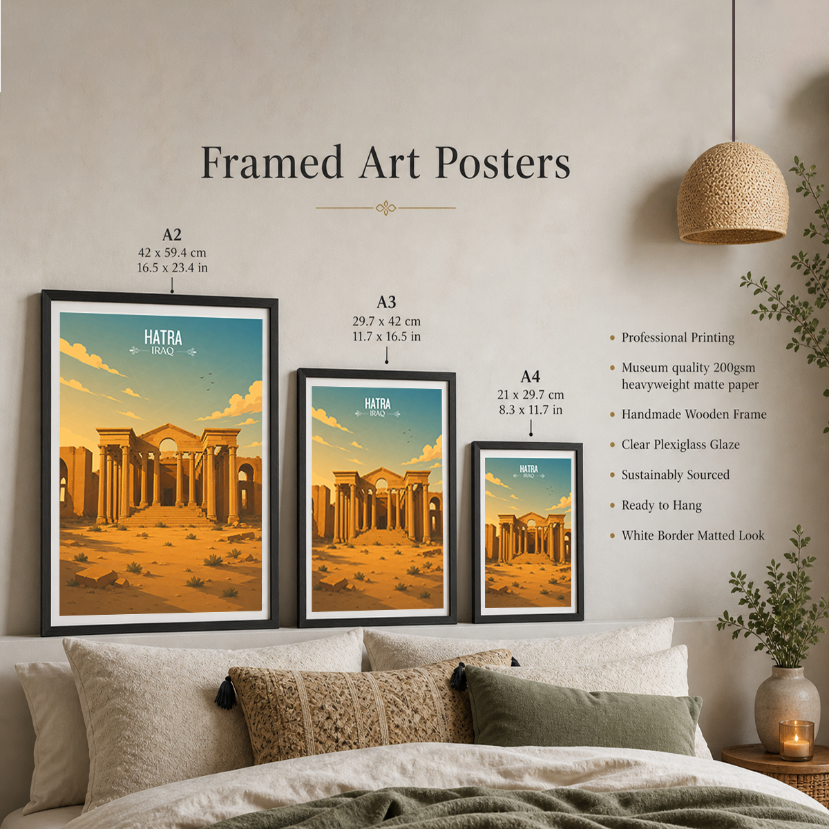 Hatra - Iraq - Travel Art Wall Deco Poster - Art Print - Travel Art Poster