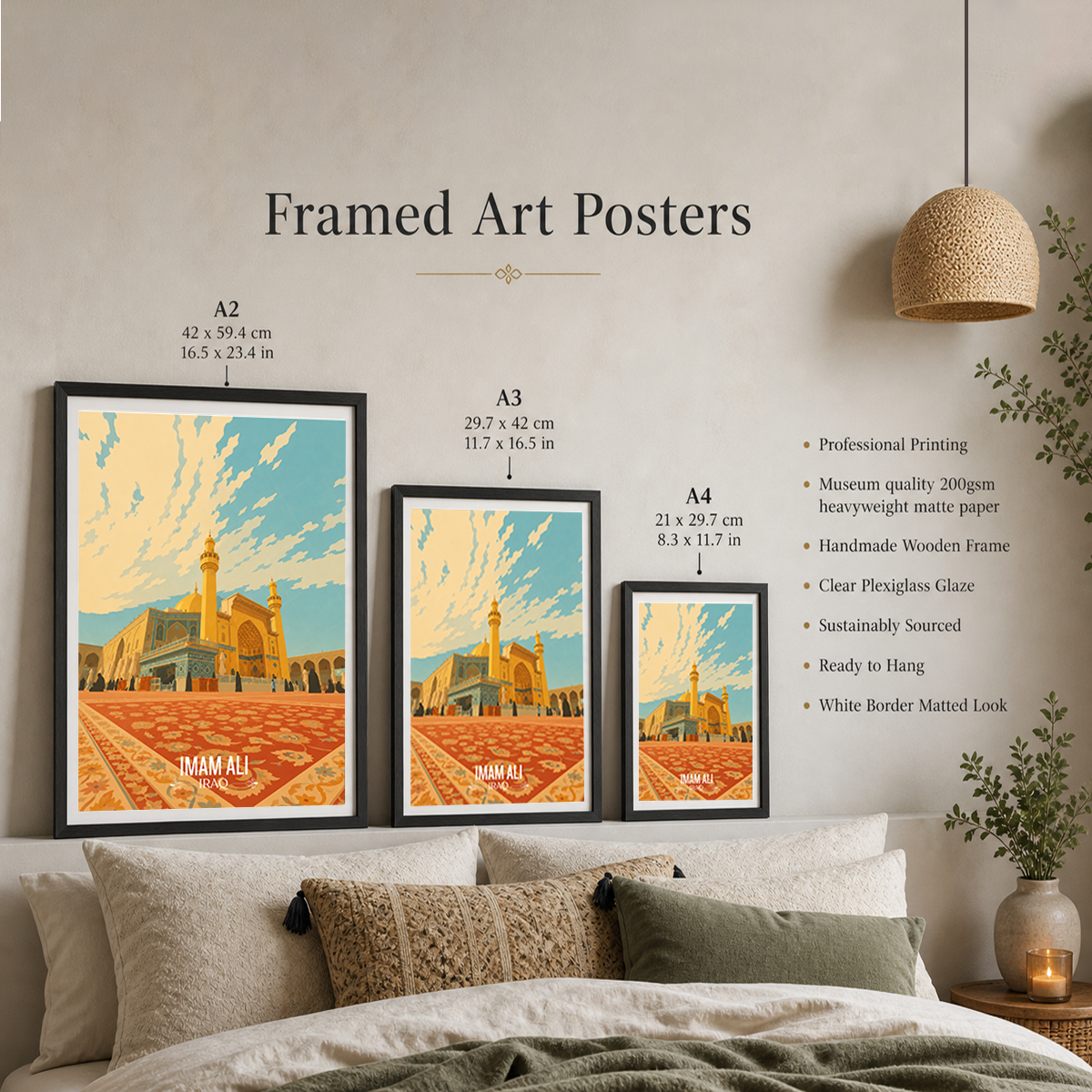 Imam Ali Roza - Iraq - Travel Art Wall Deco Poster - Art Print - Travel Art Poster