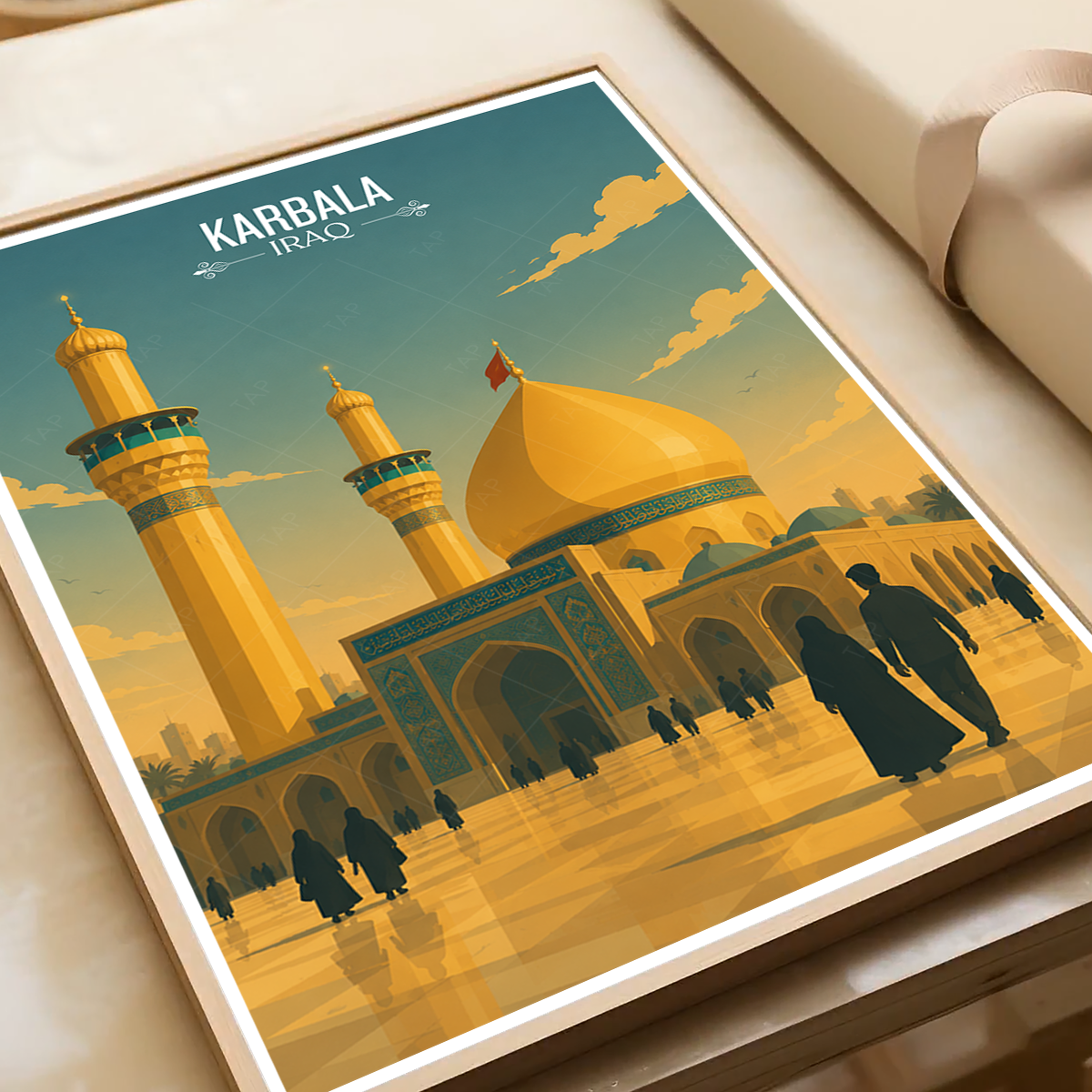 Karbala Place of Martyrdom - Iraq - Travel Art Wall Deco Poster - Art Print - Travel Art Poster