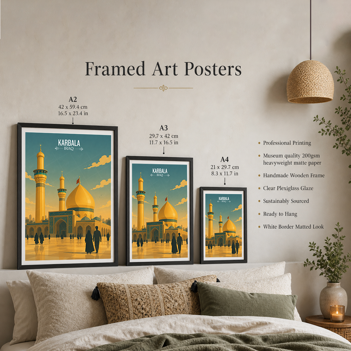 Karbala Place of Martyrdom - Iraq - Travel Art Wall Deco Poster - Art Print - Travel Art Poster