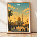 Karbala Place of Sacrifice - Iraq - Travel Art Wall Deco Poster - Art Print - Travel Art Poster