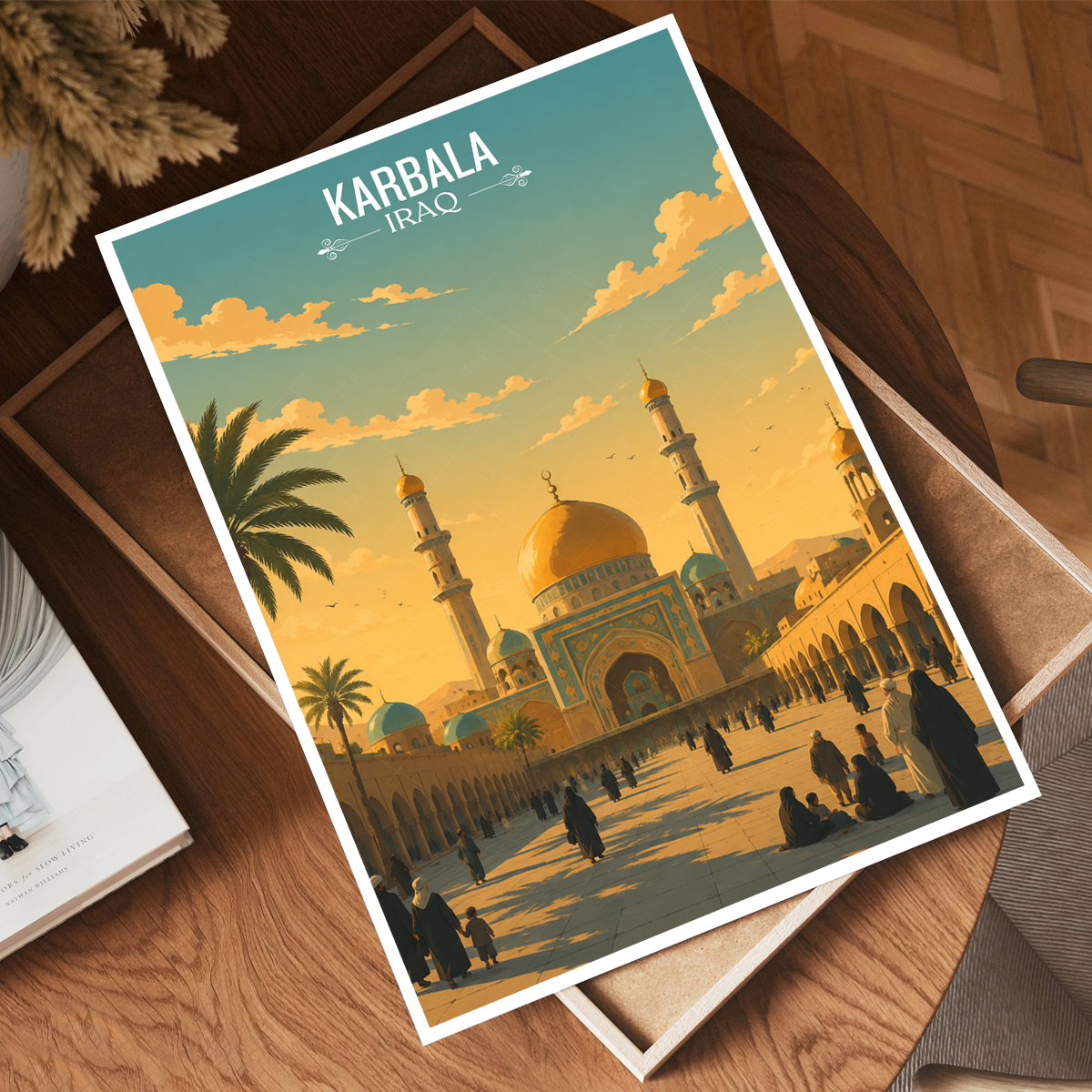 Karbala Place of Sacrifice - Iraq - Travel Art Wall Deco Poster - Art Print - Travel Art Poster