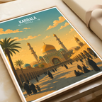 Karbala Place of Sacrifice - Iraq - Travel Art Wall Deco Poster - Art Print - Travel Art Poster