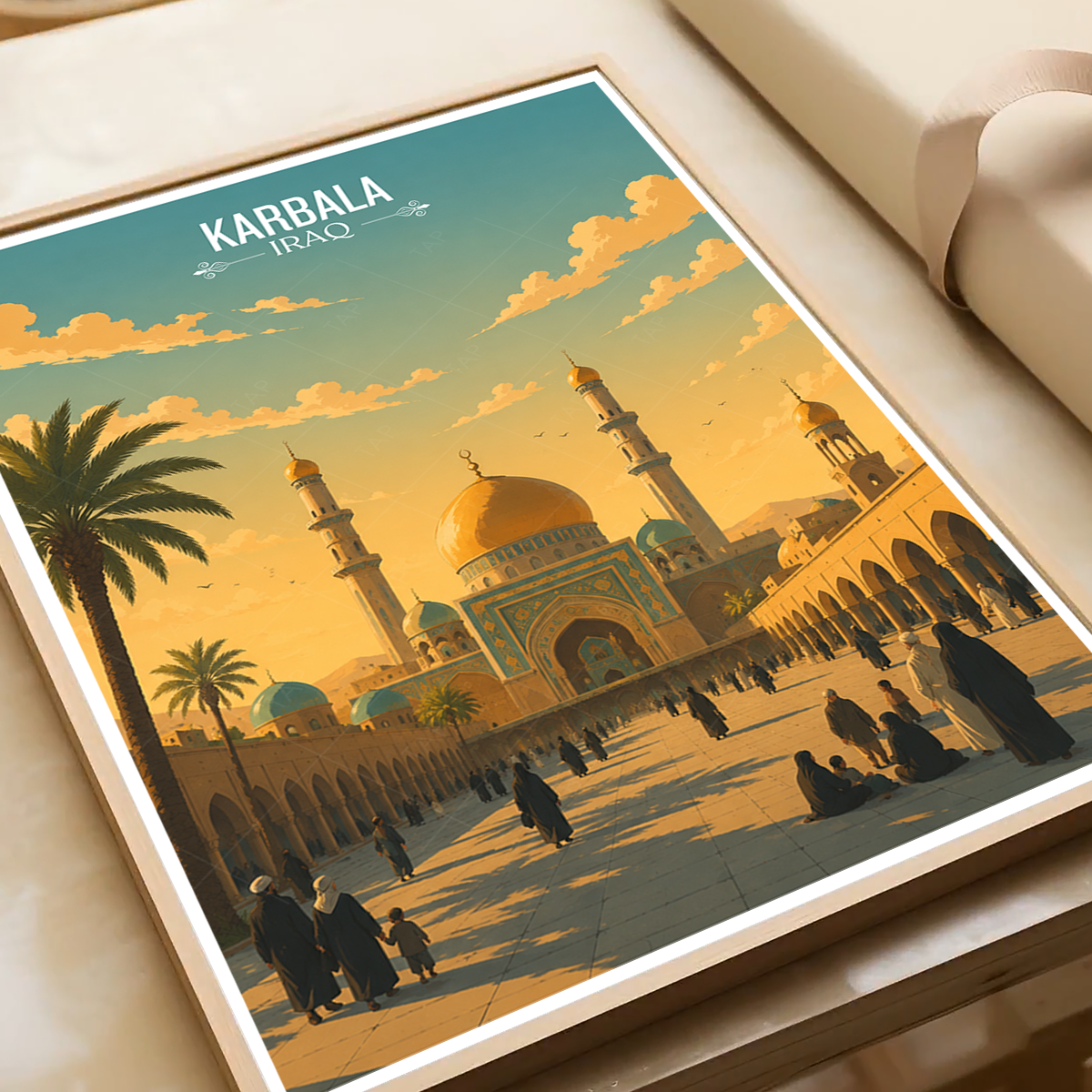 Karbala Place of Sacrifice - Iraq - Travel Art Wall Deco Poster - Art Print - Travel Art Poster