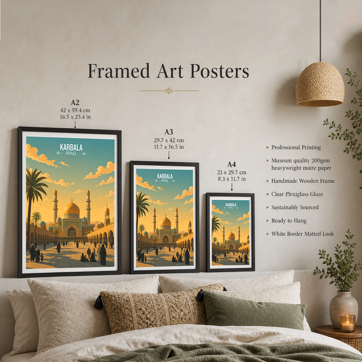 Karbala Place of Sacrifice - Iraq - Travel Art Wall Deco Poster - Art Print - Travel Art Poster