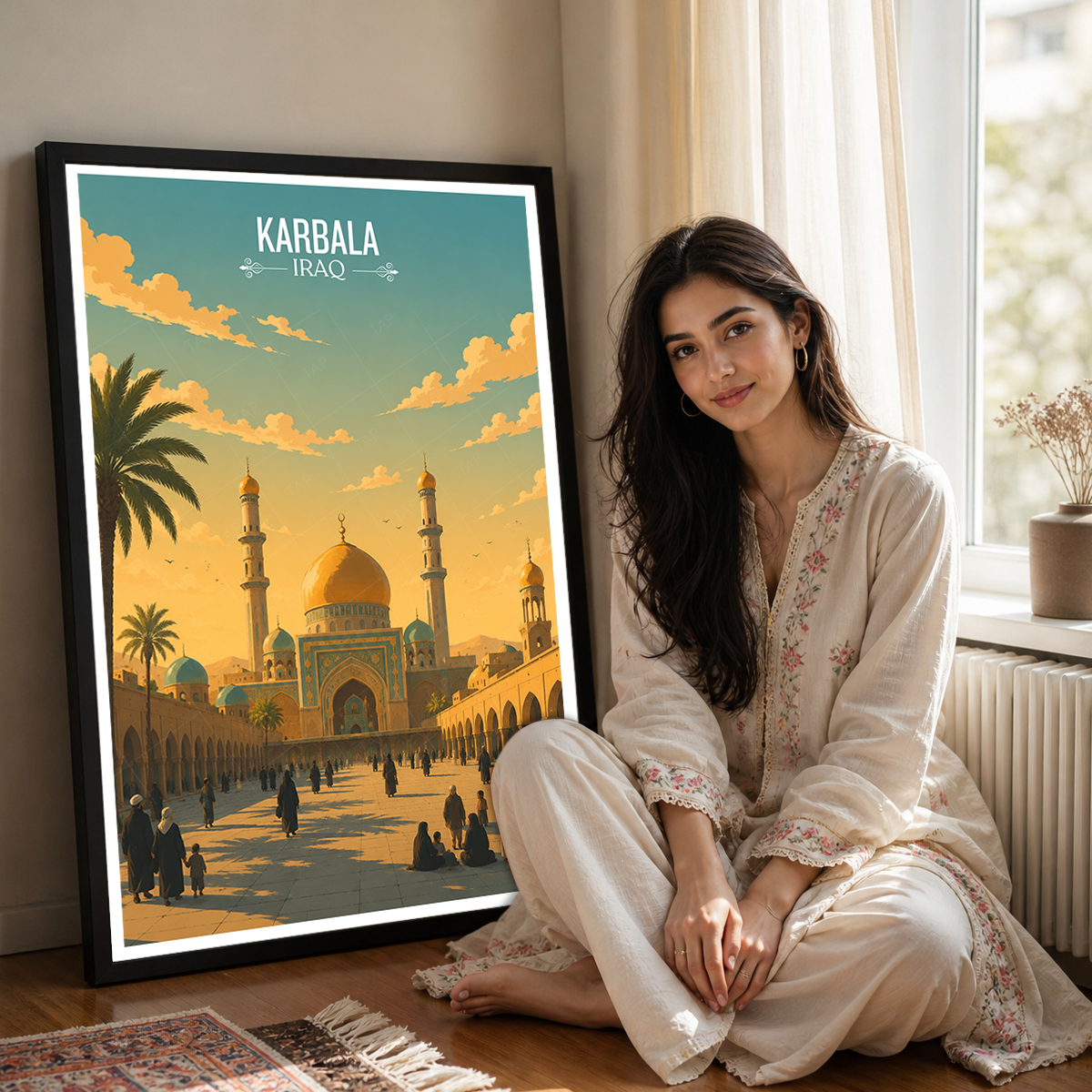 Karbala Place of Sacrifice - Iraq - Travel Art Wall Deco Poster - Art Print - Travel Art Poster