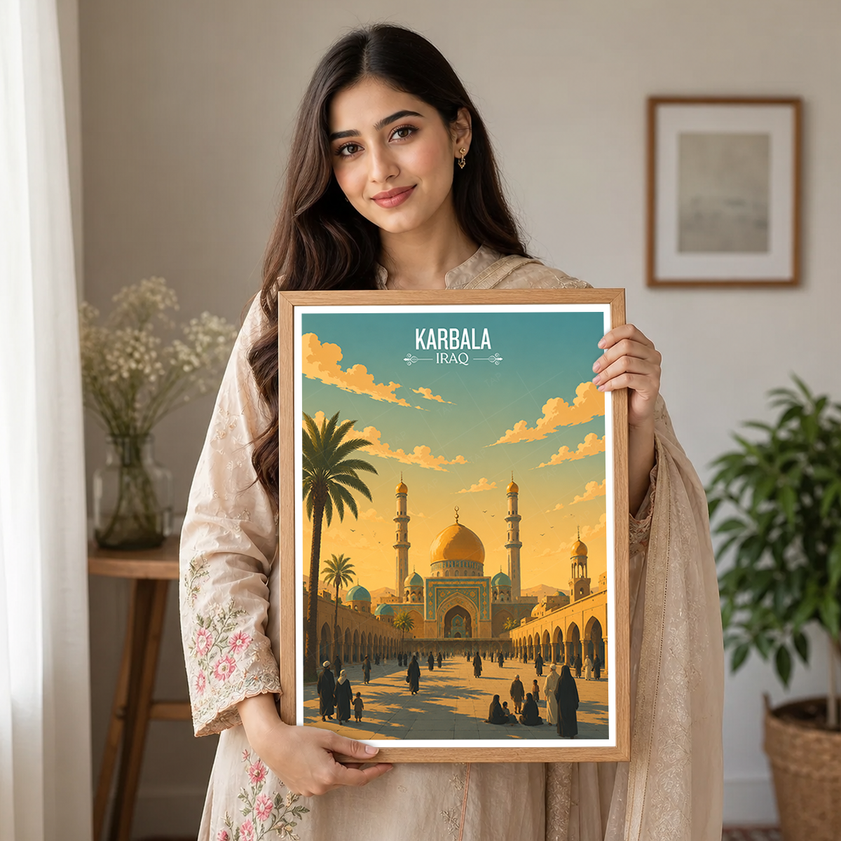 Karbala Place of Sacrifice - Iraq - Travel Art Wall Deco Poster - Art Print - Travel Art Poster