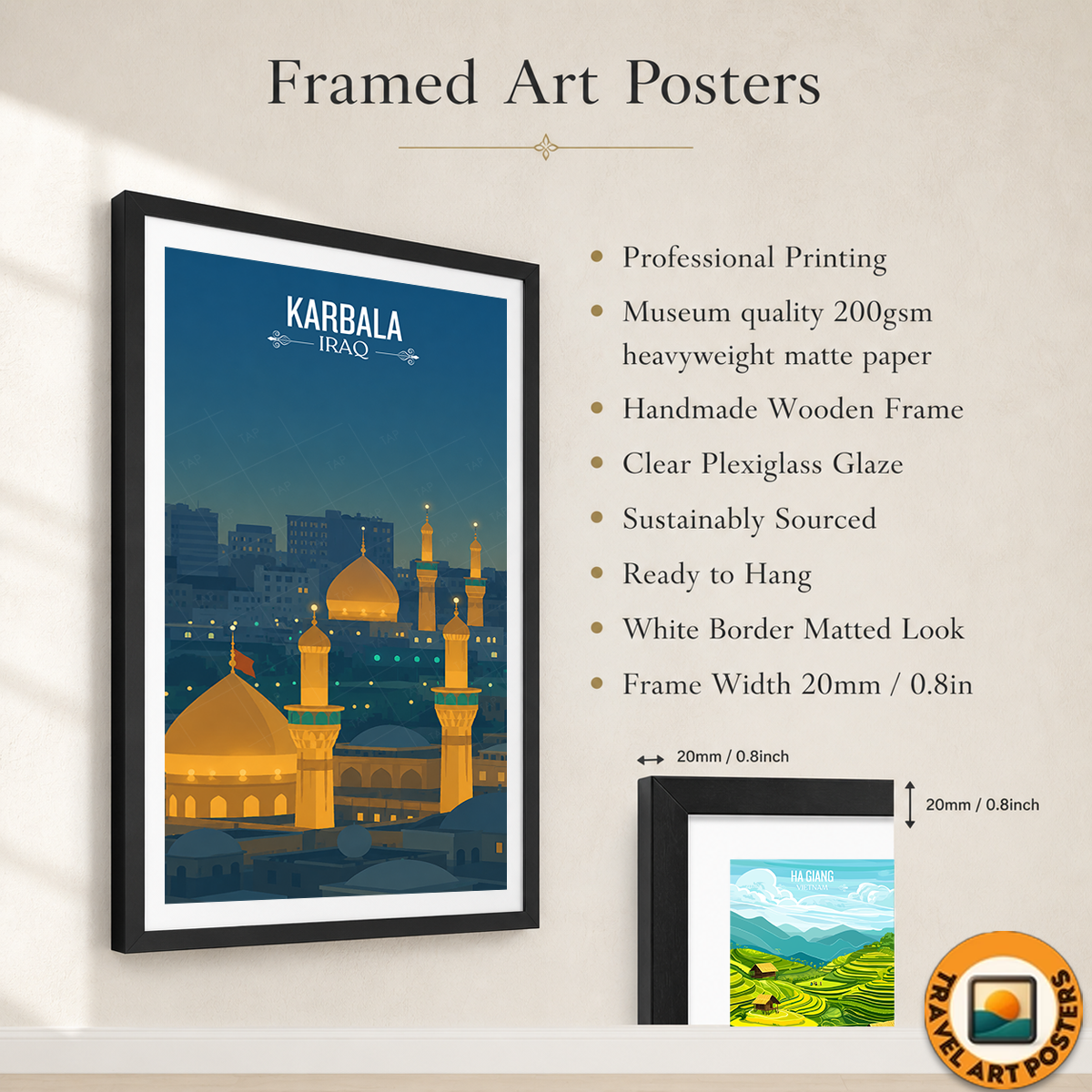 Karbala - Iraq - Travel Art Wall Deco Poster - Art Print - Travel Art Poster