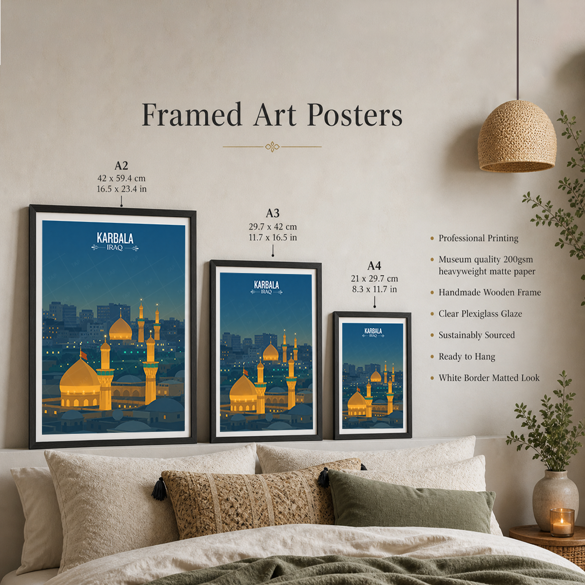 Karbala - Iraq - Travel Art Wall Deco Poster - Art Print - Travel Art Poster