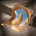 Malwiya Minaret - Iraq - Travel Art Wall Deco Poster - Art Print - Travel Art Poster
