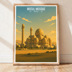 Mosul Mosque - Iraq - Travel Art Wall Deco Poster - Art Print - Travel Art Poster