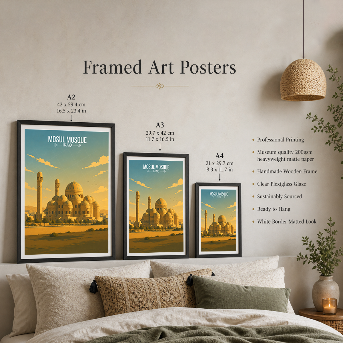 Mosul Mosque - Iraq - Travel Art Wall Deco Poster - Art Print - Travel Art Poster