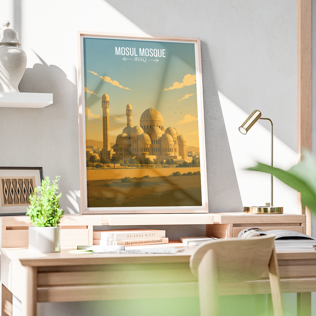 Mosul Mosque - Iraq - Travel Art Wall Deco Poster - Art Print - Travel Art Poster