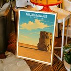 Mujada Minaret - Iraq - Travel Art Wall Deco Poster - Art Print - Travel Art Poster
