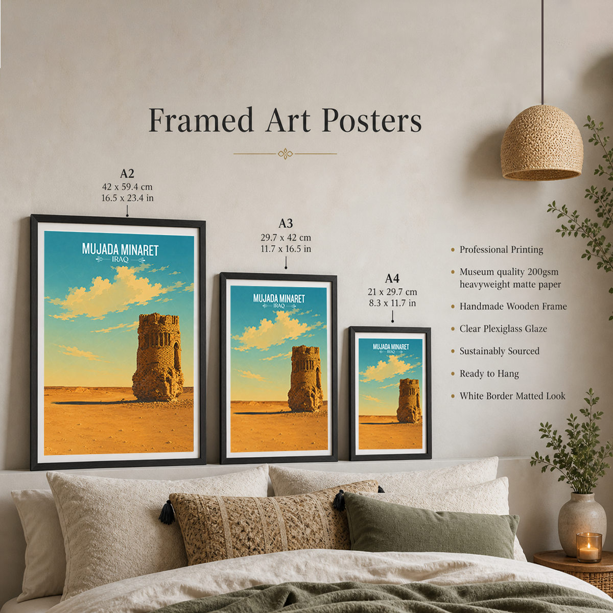 Mujada Minaret - Iraq - Travel Art Wall Deco Poster - Art Print - Travel Art Poster