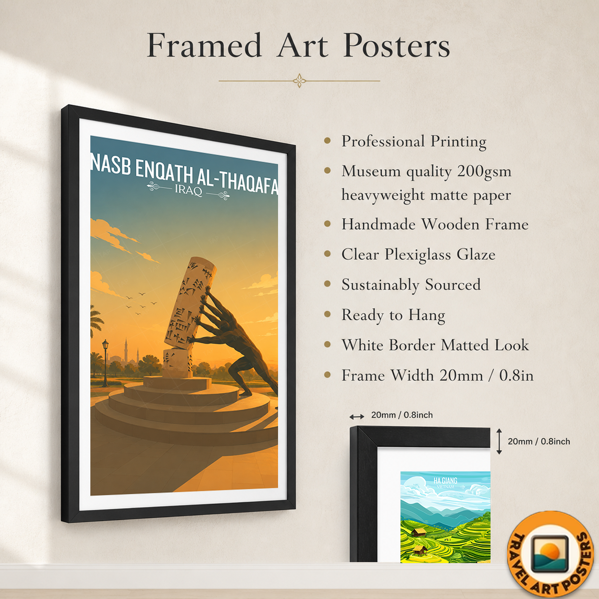 Nasb Enqath al-Thaqafa - Iraq - Travel Art Wall Deco Poster - Art Print - Travel Art Poster