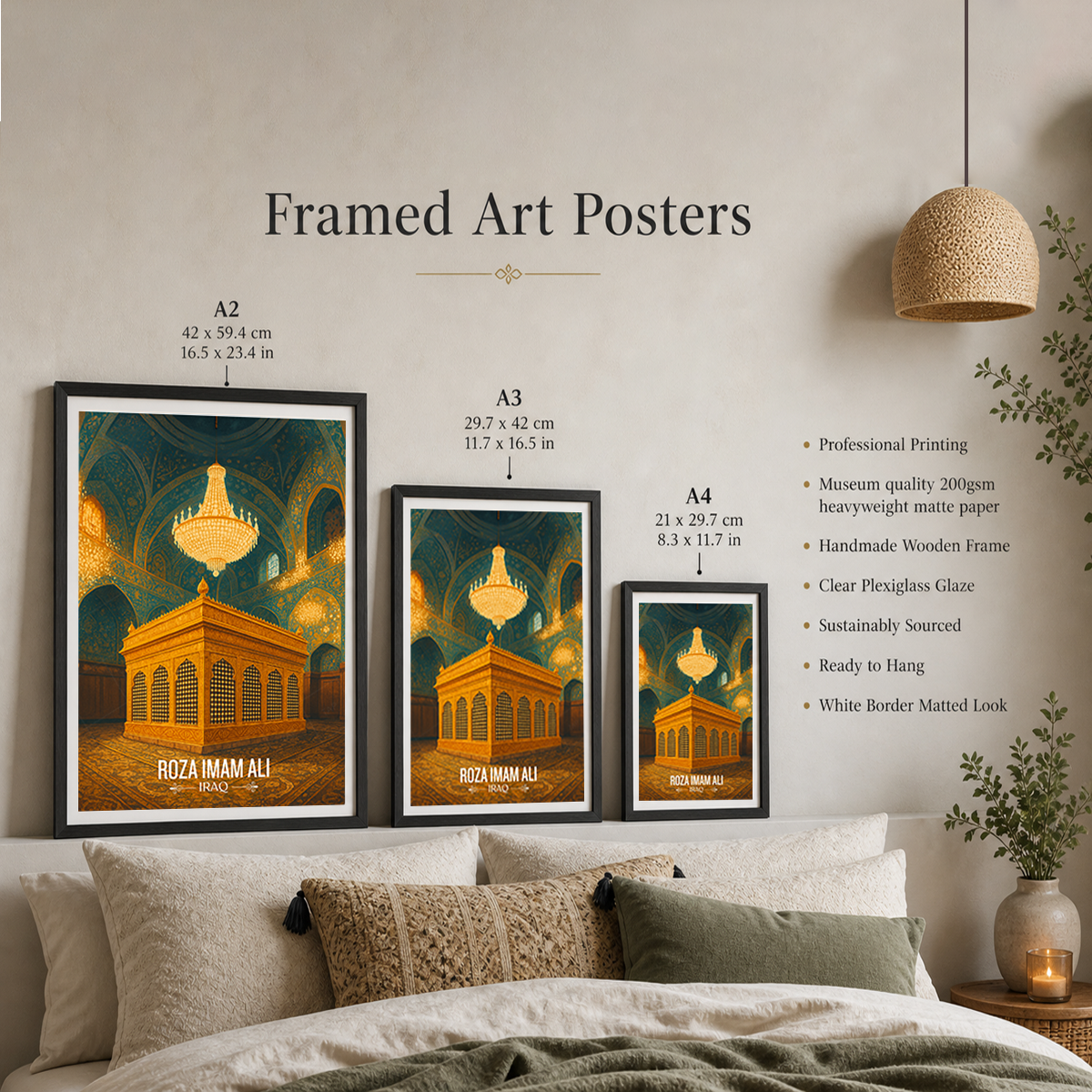 Roza Imam Ali - Iraq - Travel Art Wall Deco Poster - Art Print - Travel Art Poster