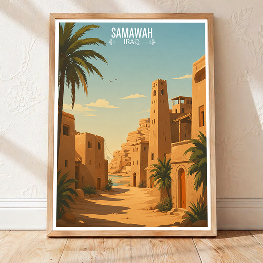 Samawah - Iraq - Travel Art Wall Deco Poster - Art Print - Travel Art Poster