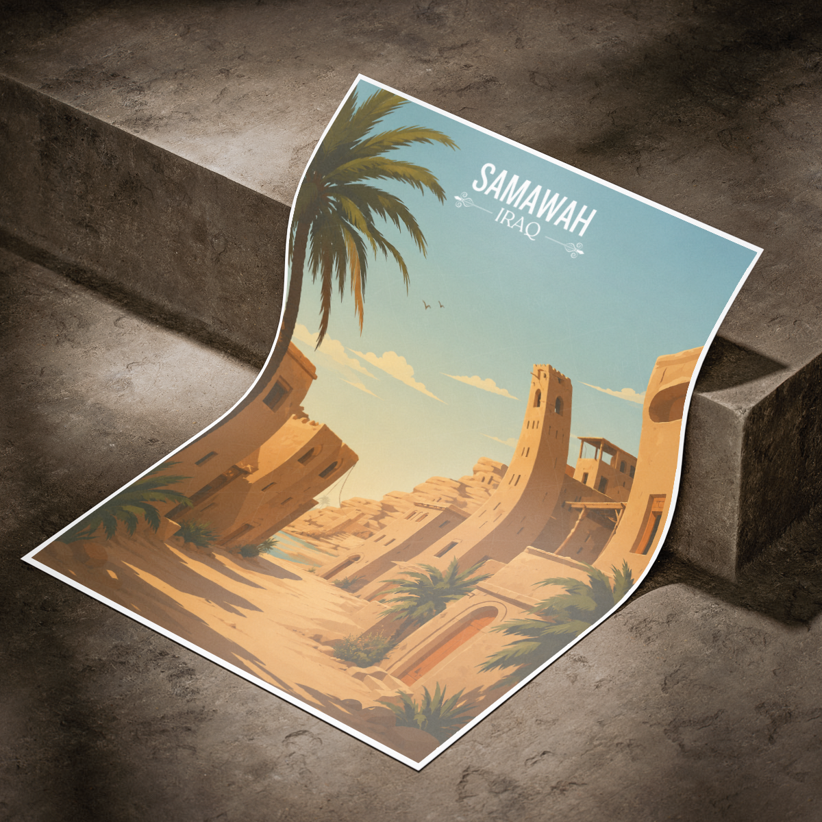 Samawah - Iraq - Travel Art Wall Deco Poster - Art Print - Travel Art Poster