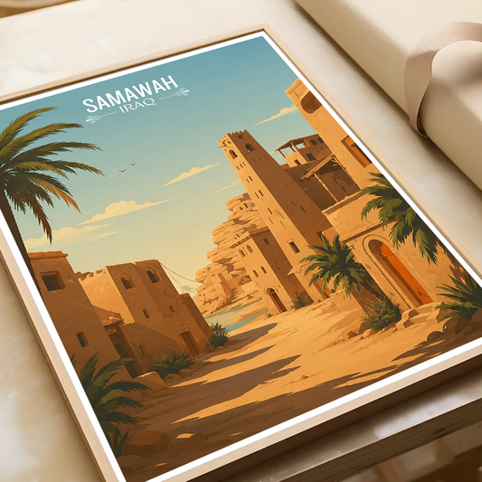 Samawah - Iraq - Travel Art Wall Deco Poster - Art Print - Travel Art Poster