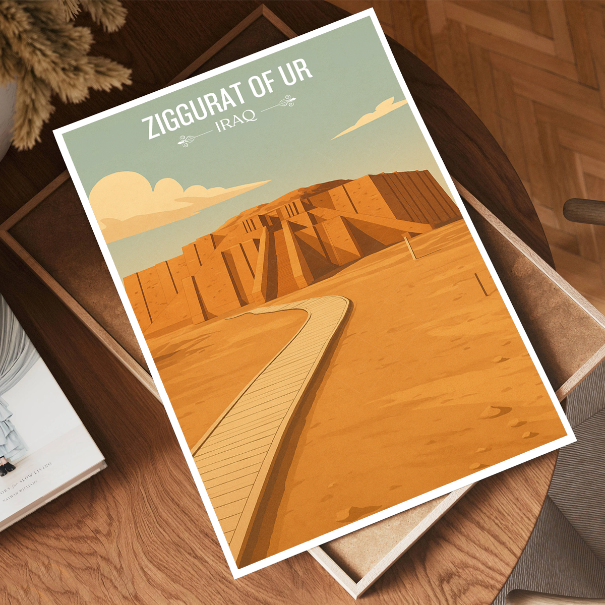 Ziggurat of Ur - Iraq - Travel Art Wall Deco Poster - Art Print - Travel Art Poster