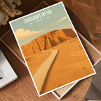 Ziggurat of Ur - Iraq - Travel Art Wall Deco Poster - Art Print - Travel Art Poster
