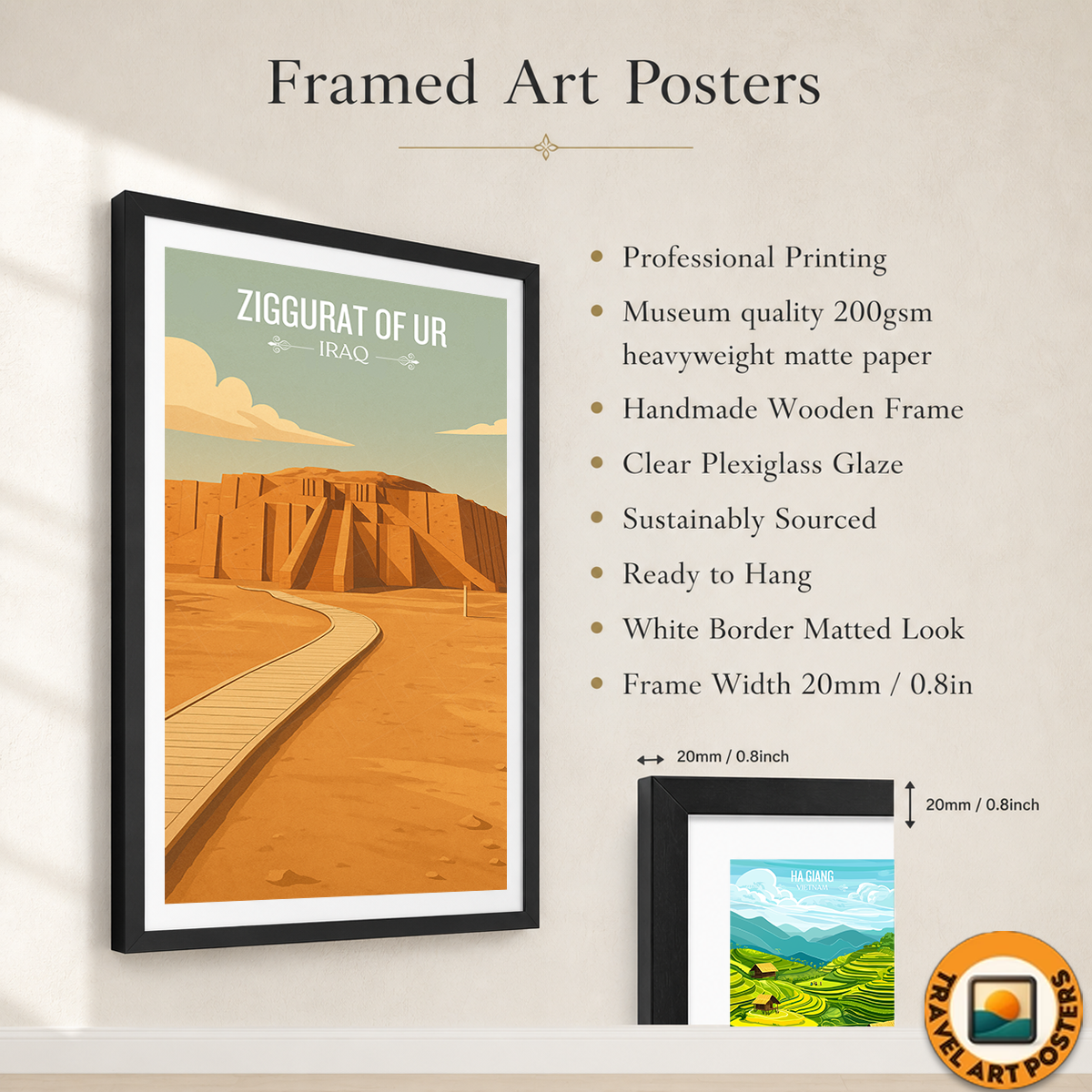 Ziggurat of Ur - Iraq - Travel Art Wall Deco Poster - Art Print - Travel Art Poster