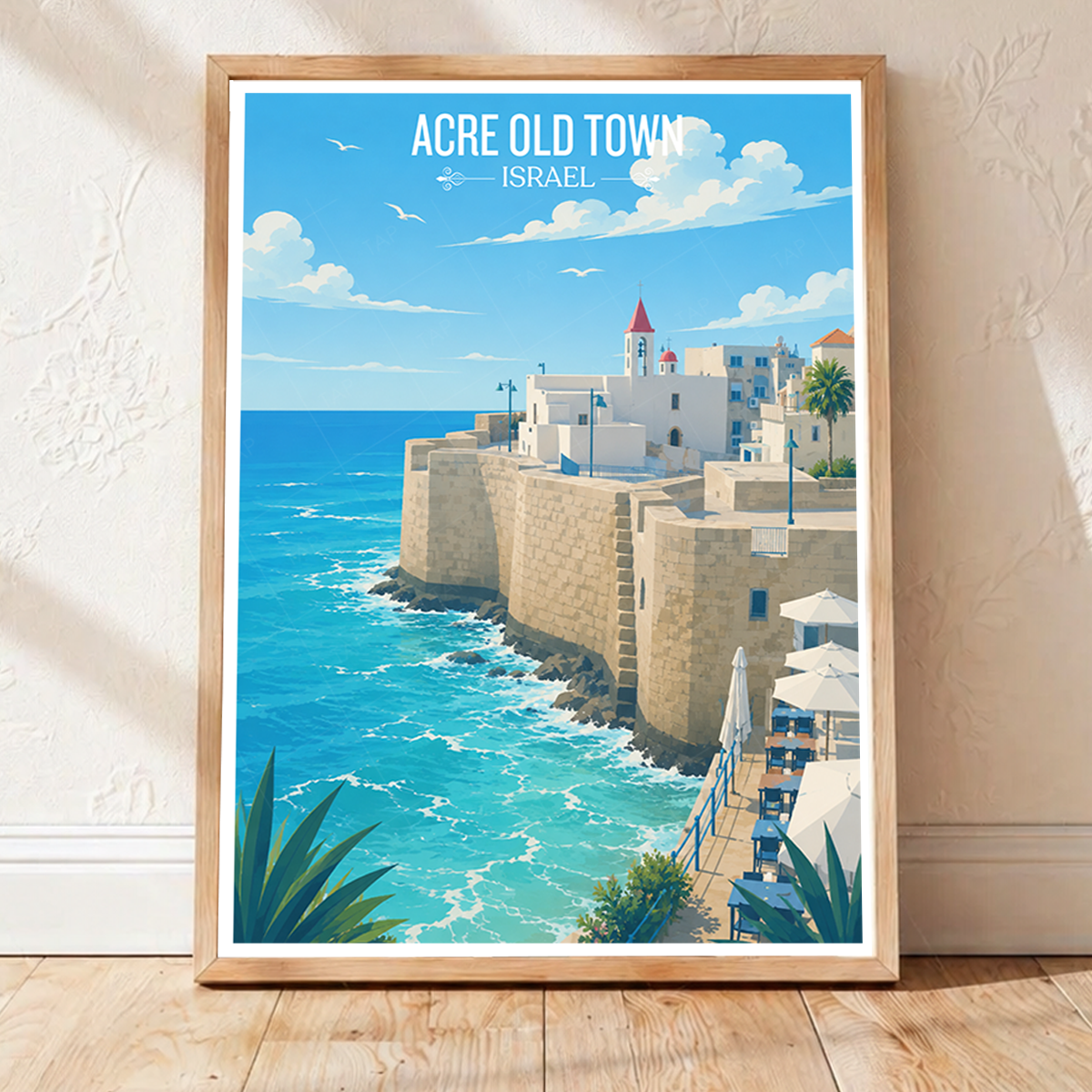 Acre Old Town - Israel - Travel Art Wall Deco Poster - Art Print - Travel Art Poster