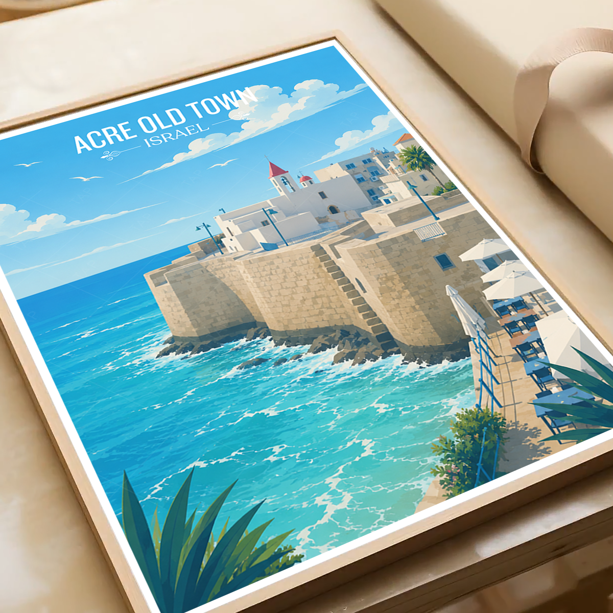 Acre Old Town - Israel - Travel Art Wall Deco Poster - Art Print - Travel Art Poster