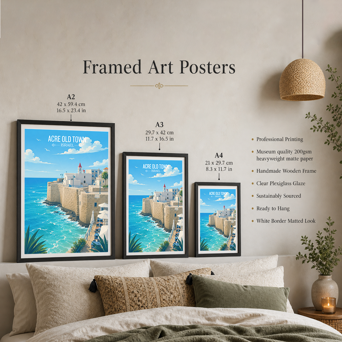 Acre Old Town - Israel - Travel Art Wall Deco Poster - Art Print - Travel Art Poster