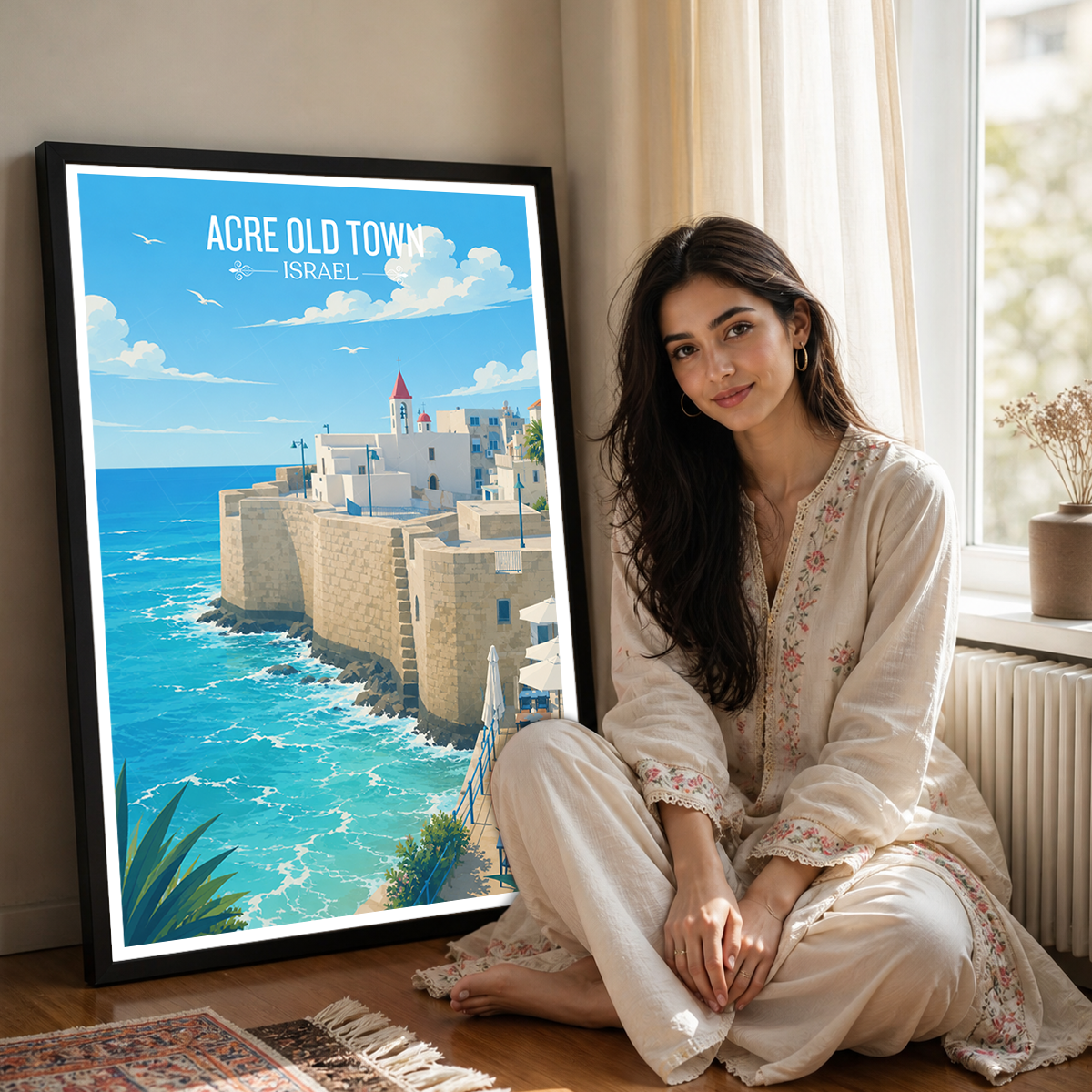 Acre Old Town - Israel - Travel Art Wall Deco Poster - Art Print - Travel Art Poster