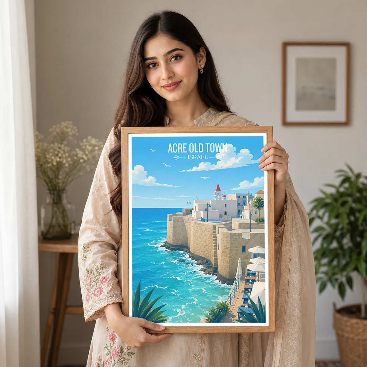 Acre Old Town - Israel - Travel Art Wall Deco Poster - Art Print - Travel Art Poster