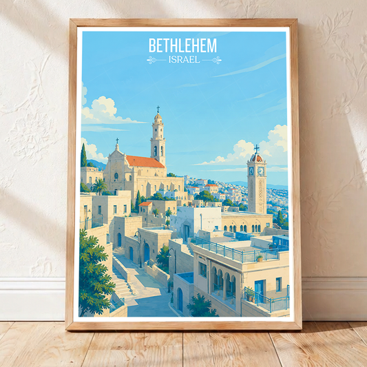 Bethlehem - Israel - Travel Art Wall Deco Poster - Art Print - Travel Art Poster