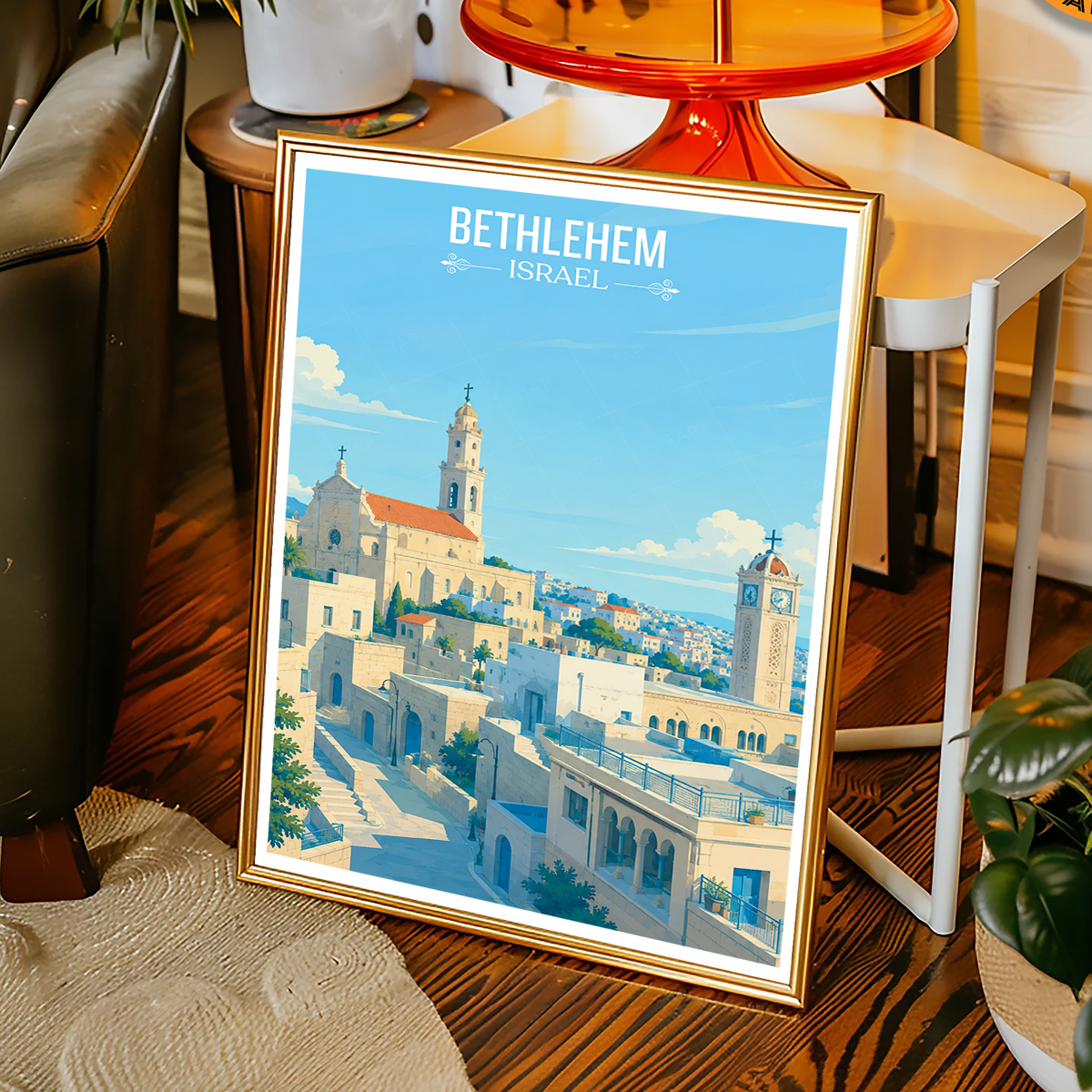 Bethlehem - Israel - Travel Art Wall Deco Poster - Art Print - Travel Art Poster