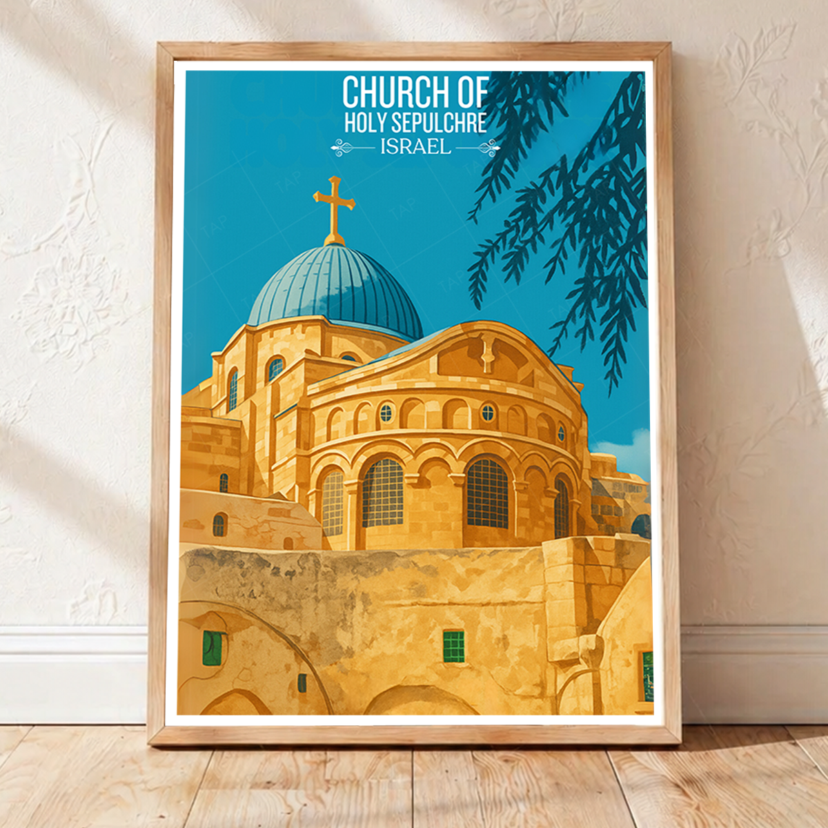 Church of Holy Sepulchre - Israel - Travel Art Wall Deco Poster - Art Print - Travel Art Poster