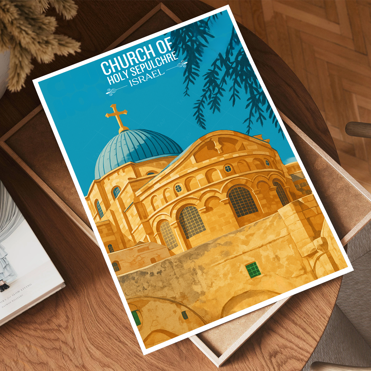 Church of Holy Sepulchre - Israel - Travel Art Wall Deco Poster - Art Print - Travel Art Poster