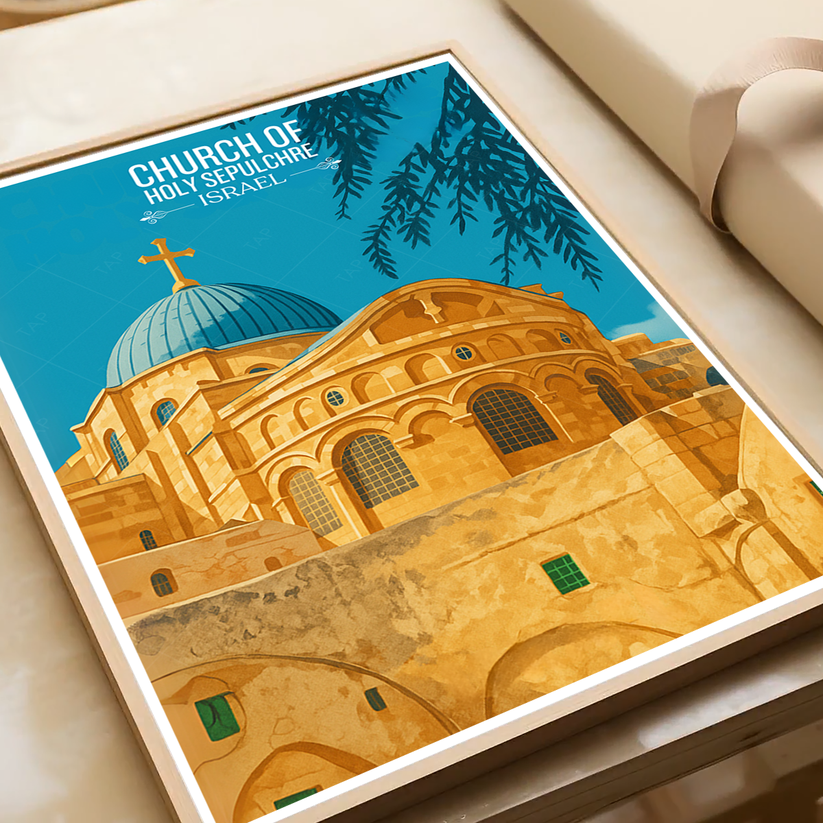 Church of Holy Sepulchre - Israel - Travel Art Wall Deco Poster - Art Print - Travel Art Poster
