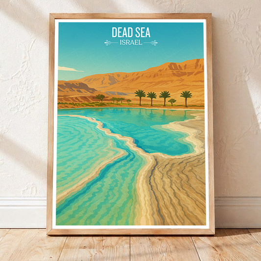 Dead Sea - Israel - Travel Art Wall Deco Poster - Art Print - Travel Art Poster