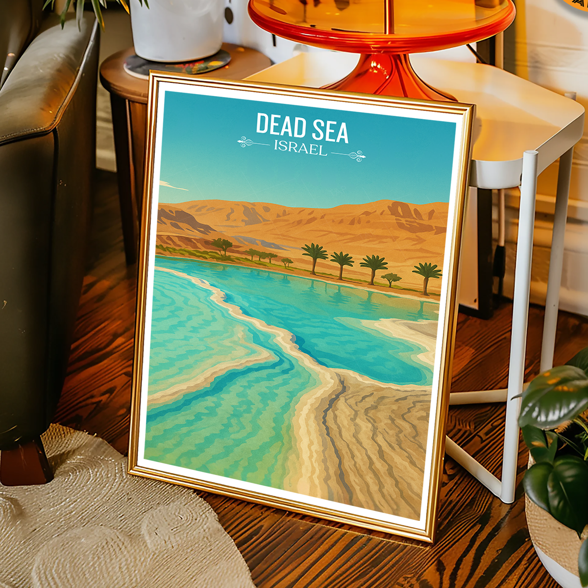Dead Sea - Israel - Travel Art Wall Deco Poster - Art Print - Travel Art Poster