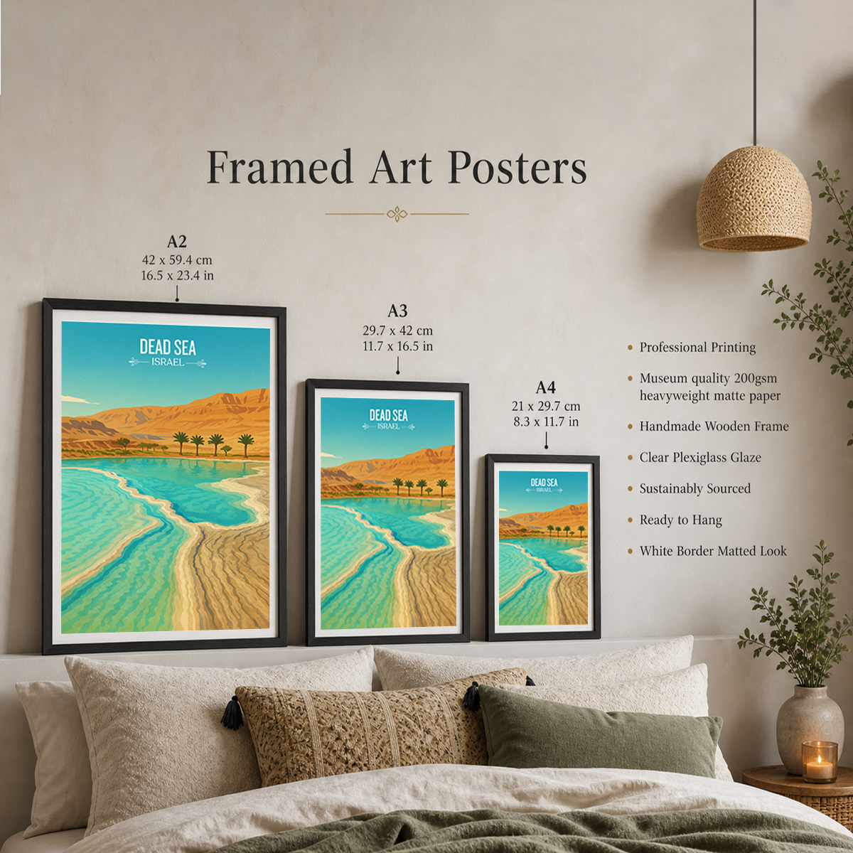 Dead Sea - Israel - Travel Art Wall Deco Poster - Art Print - Travel Art Poster